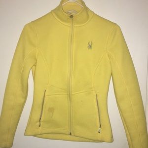 Yellow spyder skiing jacket